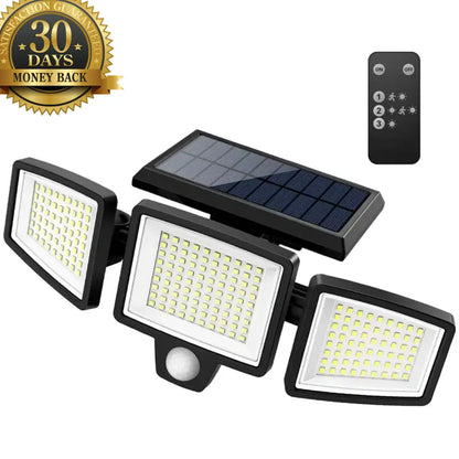 Sorlyn 2500LM Solar Motion Sensor Security Lights – 3-Head Outdoor Floodlight