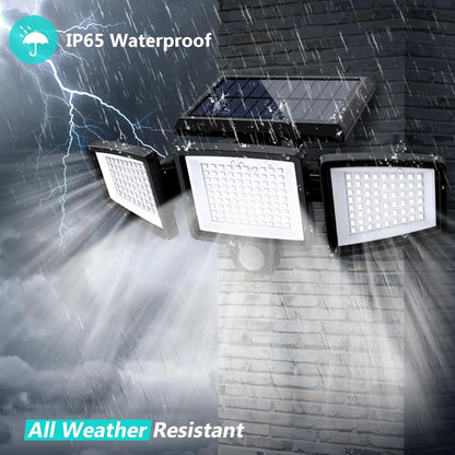 Sorlyn 2500LM Solar Motion Sensor Security Lights – 3-Head Outdoor Floodlight