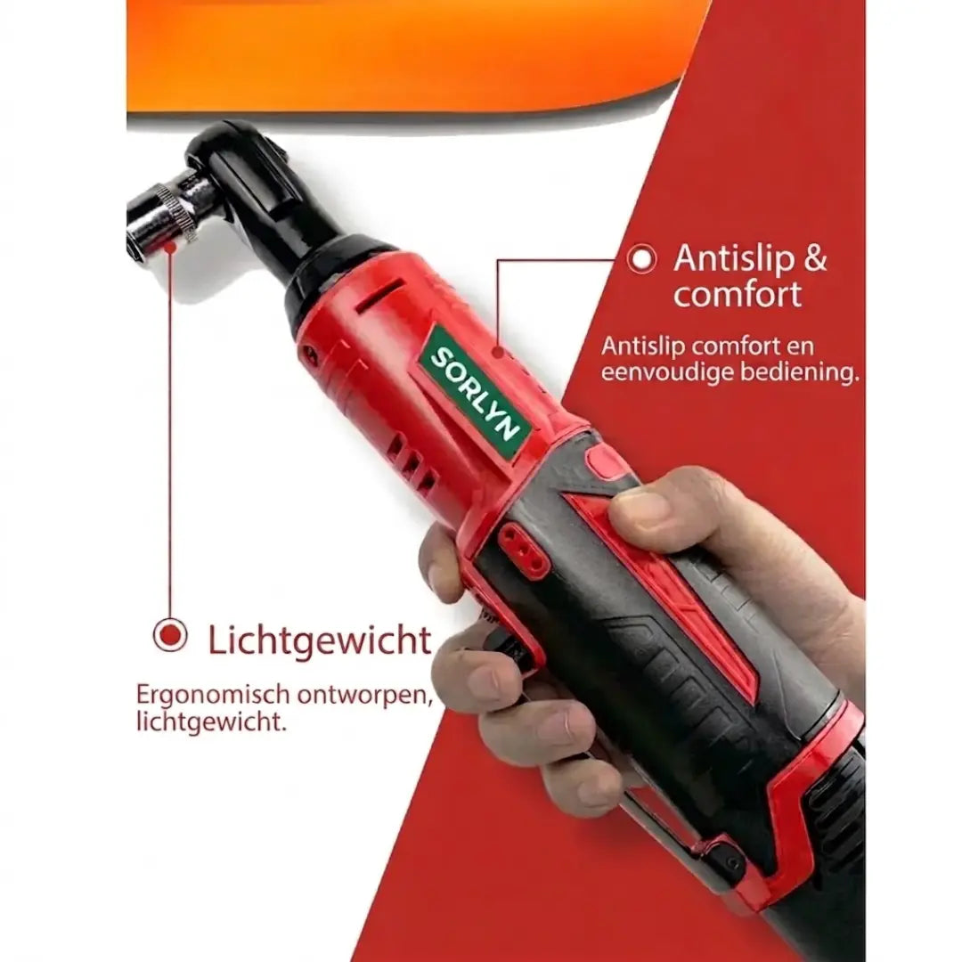 Sorlyn S2 Snoerloze Elektrische Ratelsleutel Set 3/8", 40Nm Koppel (Inclusief 2x 1500mAh Accu's, Doppen & Oplader)