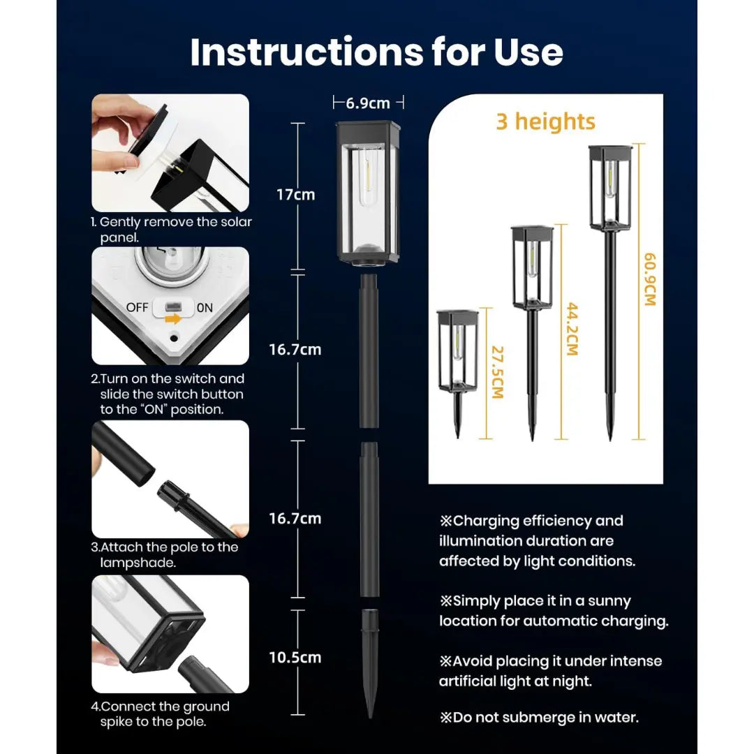 2-Pack Solar Pathway Lights – Outdoor Garden & Walkway Lighting