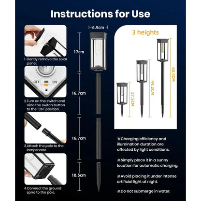 2-Pack Solar Pathway Lights – Outdoor Garden & Walkway Lighting