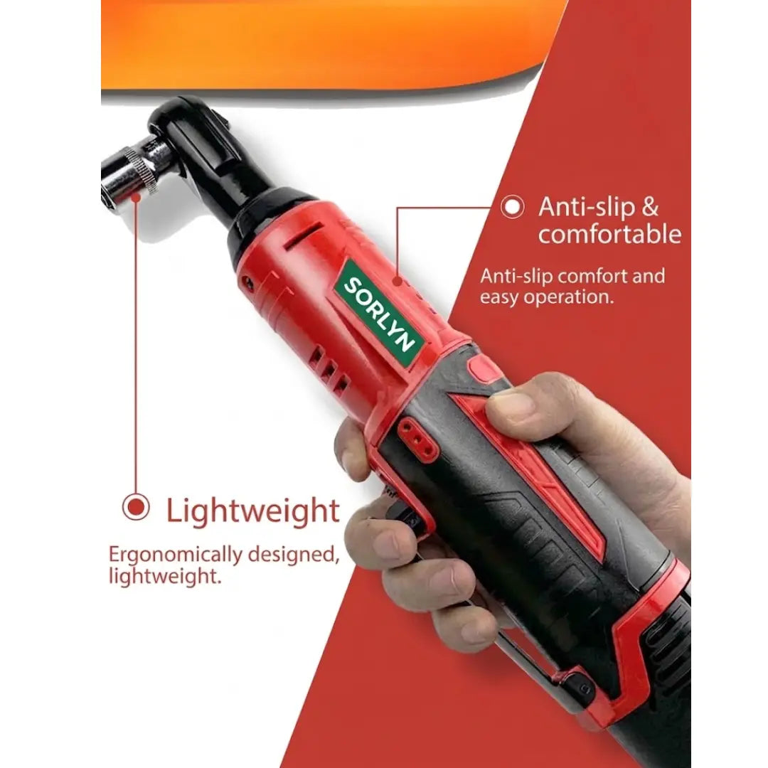 Sorlyn S2 Cordless Electric Ratchet Wrench Kit 3/8", 40Nm Power Torque (Includes 2x 1500mAh Batteries,  Sockets & Charger)