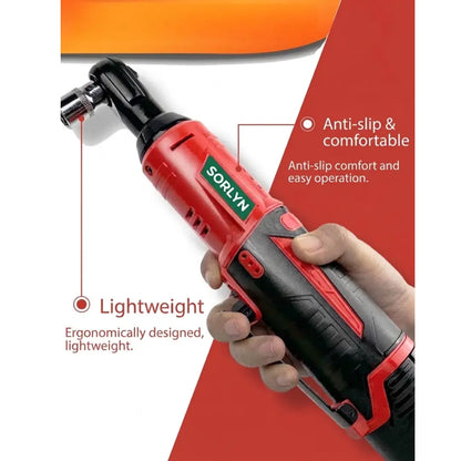 Sorlyn S2 Cordless Electric Ratchet Wrench Kit 3/8", 40Nm Power Torque (Includes 2x 1500mAh Batteries,  Sockets & Charger)