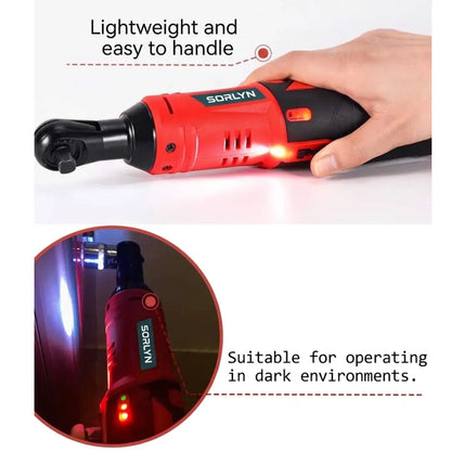Sorlyn S2 Cordless Electric Ratchet Wrench Kit 3/8", 40Nm Power Torque (Includes 2x 1500mAh Batteries,  Sockets & Charger)