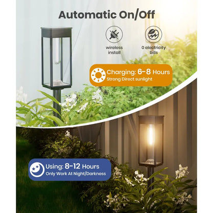 2-Pack Solar Pathway Lights – Outdoor Garden & Walkway Lighting