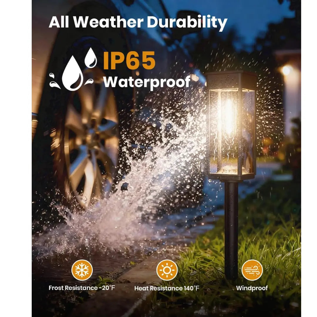 2-Pack Solar Pathway Lights – Outdoor Garden & Walkway Lighting
