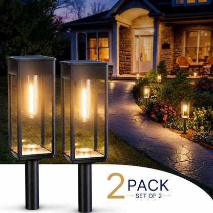 2-Pack Solar Pathway Lights – Outdoor Garden & Walkway Lighting